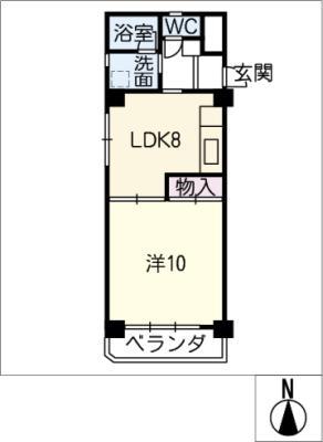 KATOHマンション(1LDK/2階)の間取り写真