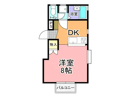 アークパレス(1DK/1階)の間取り写真