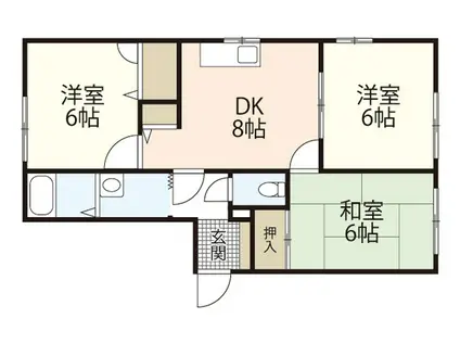 ウエストコートB(3DK/2階)の間取り写真