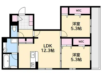 スリール・コート(2LDK/1階)の間取り写真