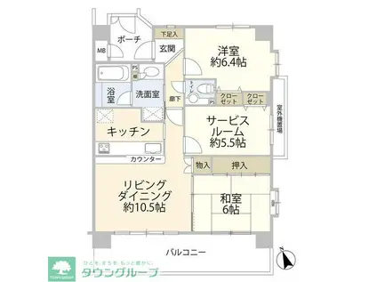 ダイアパレス茅ケ崎浜之郷(2SLDK/2階)の間取り写真
