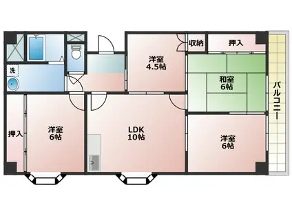 三幸フェニックスハイツ(4LDK/4階)の間取り写真