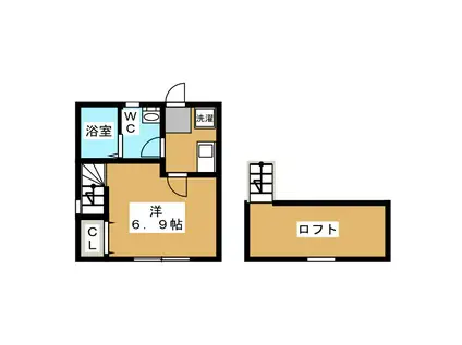 クレア町田II(1K/2階)の間取り写真