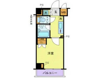 ルーブル多摩川七番館(1K/3階)の間取り写真