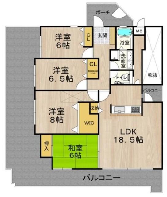 DO 鶴見(4LDK/11階)の間取り写真