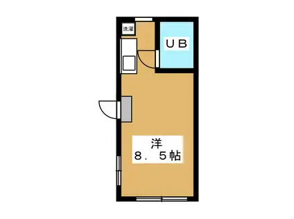 横山ハイツ(ワンルーム/1階)の間取り写真