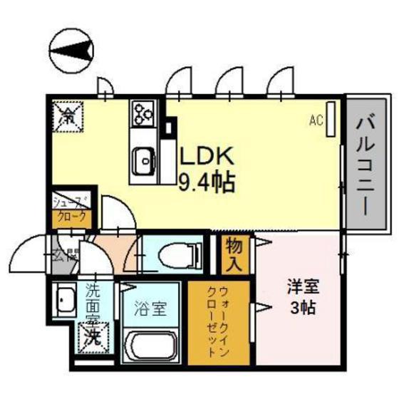 セリシール大樹(1LDK/2階)の間取り写真