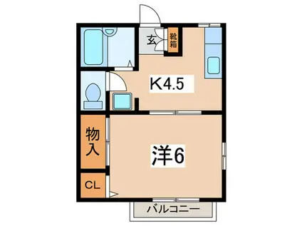アーバンハウス(1K/2階)の間取り写真