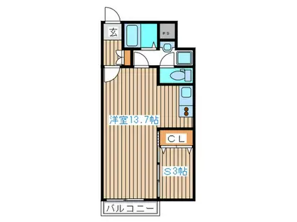 E-JAM長町(ワンルーム/4階)の間取り写真