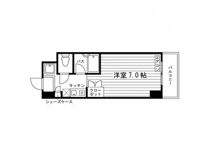 レジディア大倉山(1K/3階)の間取り写真