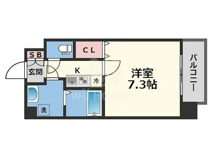 CASSIA福島駅前(1K/3階)の間取り写真