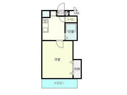 エスポワールI田井(1K/3階)の間取り写真