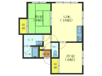 メゾン藤野III(2LDK/2階)の間取り写真