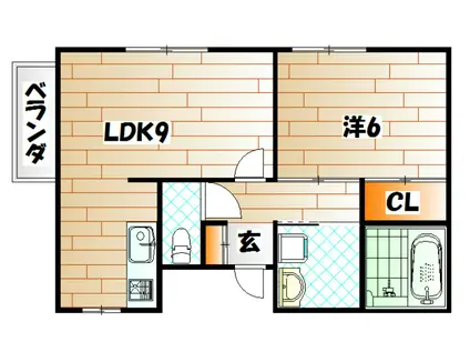 パレス栄町(1LDK/5階)の間取り写真