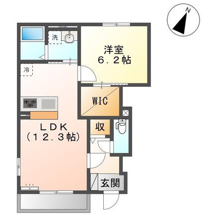 アレイナ ヒルズ(1LDK/1階)の間取り写真