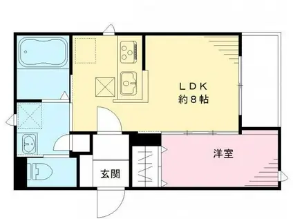 ルミエール本町(1LDK/1階)の間取り写真