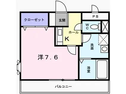 ラフィネ(1K/2階)の間取り写真