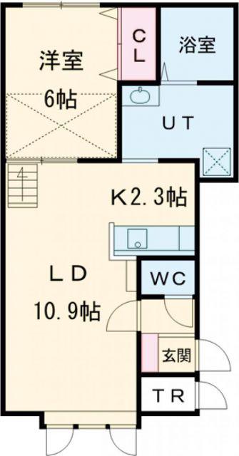 キャンディA(1LDK/2階)の間取り写真