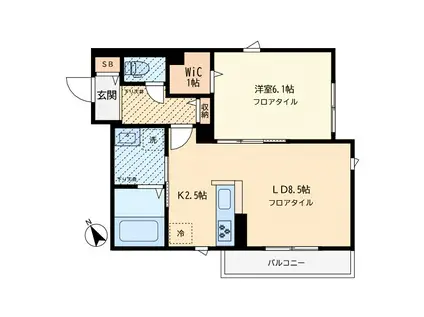 チェーロ学芸大学(1LDK/1階)の間取り写真