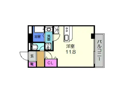 ルフレ堺(ワンルーム/7階)の間取り写真