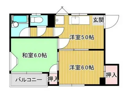 ライトコーポ(2DK/2階)の間取り写真