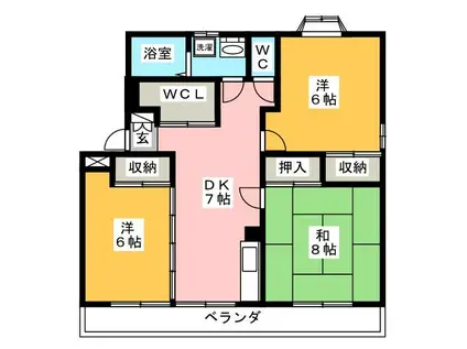 エスポワールいずみ(3DK/1階)の間取り写真