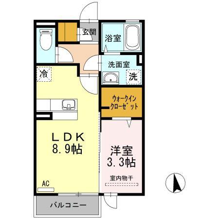 SAINTE DEVOTE(1LDK/2階)の間取り写真