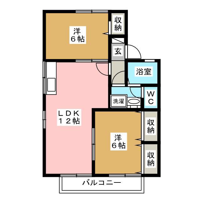 セジュール8タナカB(2LDK/2階)の間取り写真