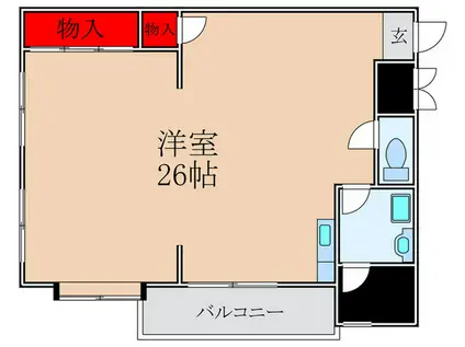 第3ヴィラベ-ル(ワンルーム/3階)の間取り写真