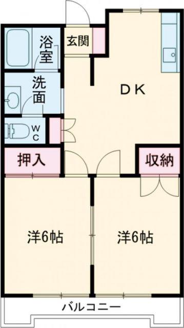 佐久昭和ビル(2DK/3階)の間取り写真