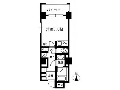 レジディア中落合(1K/2階)の間取り写真