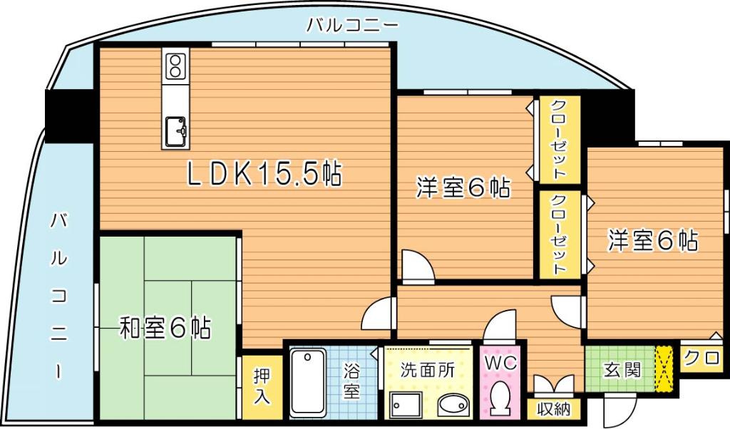 サンシャイン真鶴リバーサイド(3LDK/10階)の間取り写真
