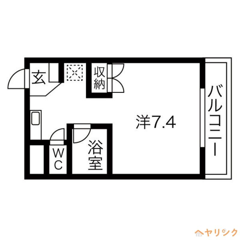 TOWNみやび(1K/2階)の間取り写真