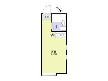 ユナイト横浜ポルトニョールの丘(ワンルーム/2階)の間取り写真