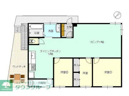西都賀5丁目店舗併用(3LDK/2階)の間取り写真