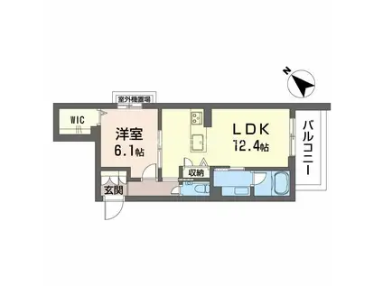 アークヒルズ豊橋(1LDK/2階)の間取り写真