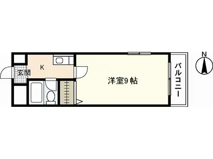 グランデパラッツォ大芝(1K/3階)の間取り写真