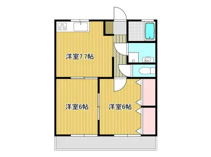 カサブランカトガリ(2DK/2階)の間取り写真