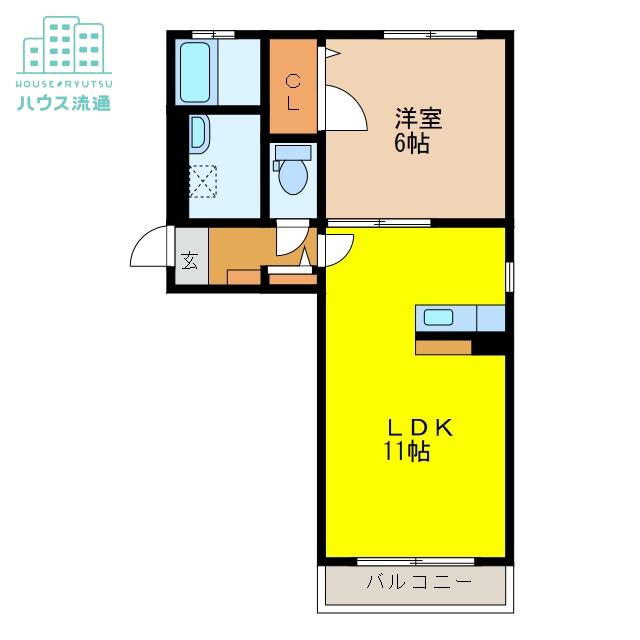 アーバンヒルズ五番館(1LDK/1階)の間取り写真