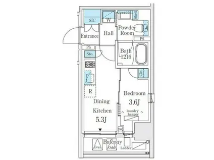 ジオエント秋葉原(1DK/4階)の間取り写真