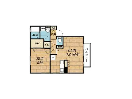 カーサアルペジオ(1LDK/2階)の間取り写真