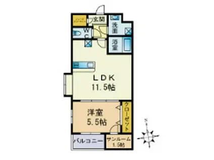 アットマーク西都(1LDK/2階)の間取り写真