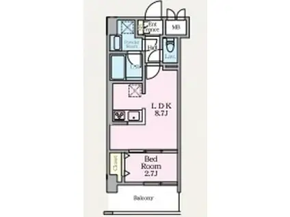 LUXENAPAWS南行徳(1LDK/3階)の間取り写真