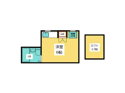 プラムハイツ(ワンルーム/2階)の間取り写真