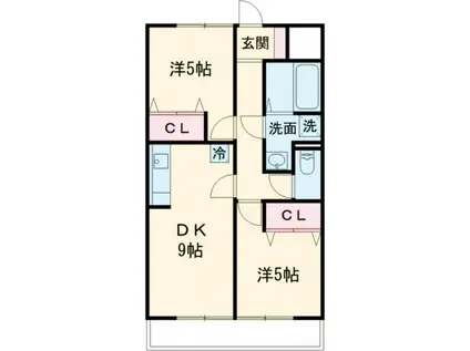 サニーマンション戸田(2DK/2階)の間取り写真