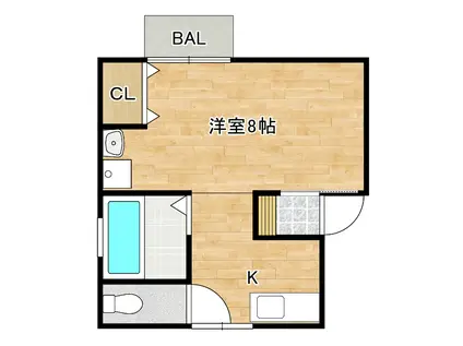 スカイラークIIせのお(1K/2階)の間取り写真