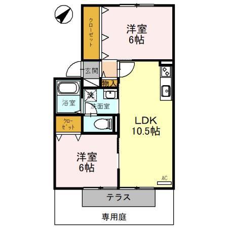 リサージュ8(2LDK/1階)の間取り写真