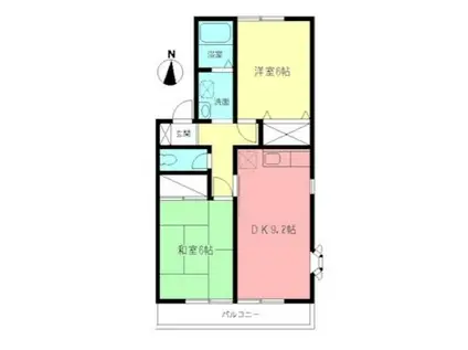 フラワーメゾン(2DK/2階)の間取り写真