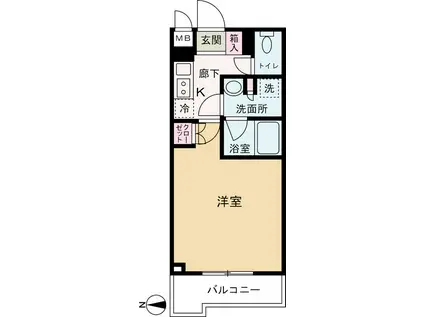 ルーブル武蔵中原伍番館(1K/4階)の間取り写真