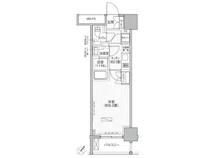 ヒューリックレジデンス駒込(1K/2階)の間取り写真